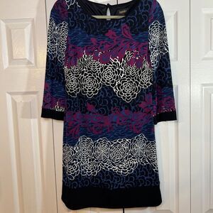 Laundry by Shelli Segal Women's Shift Dress Balloon Sleeve Purple PinkSize Small